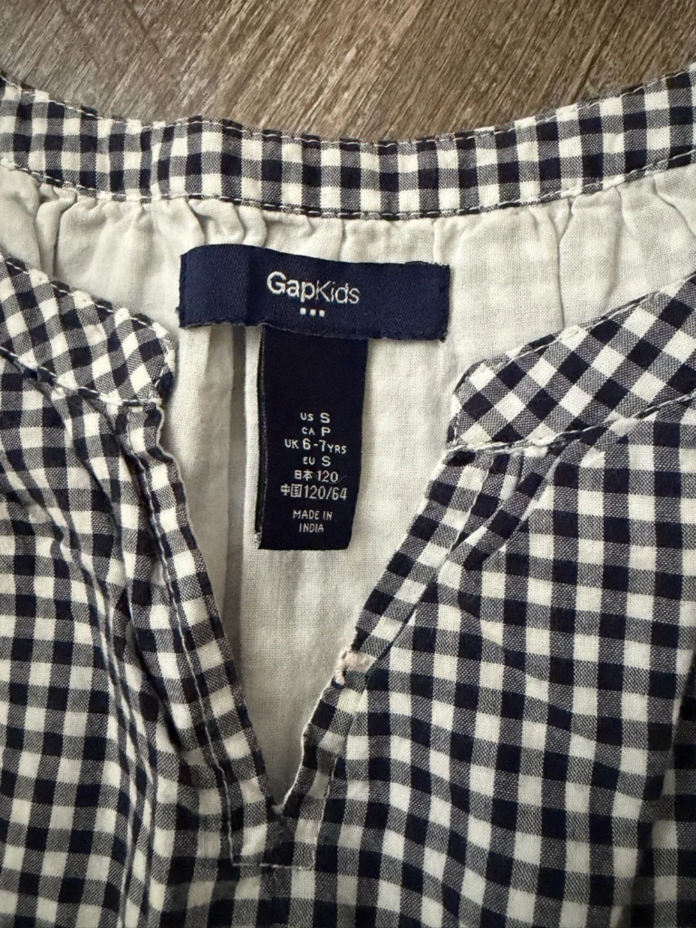 🌸 $10 SALE 🌸 GAP Black & White Gingham Dress with Tiny Floral Embroidery